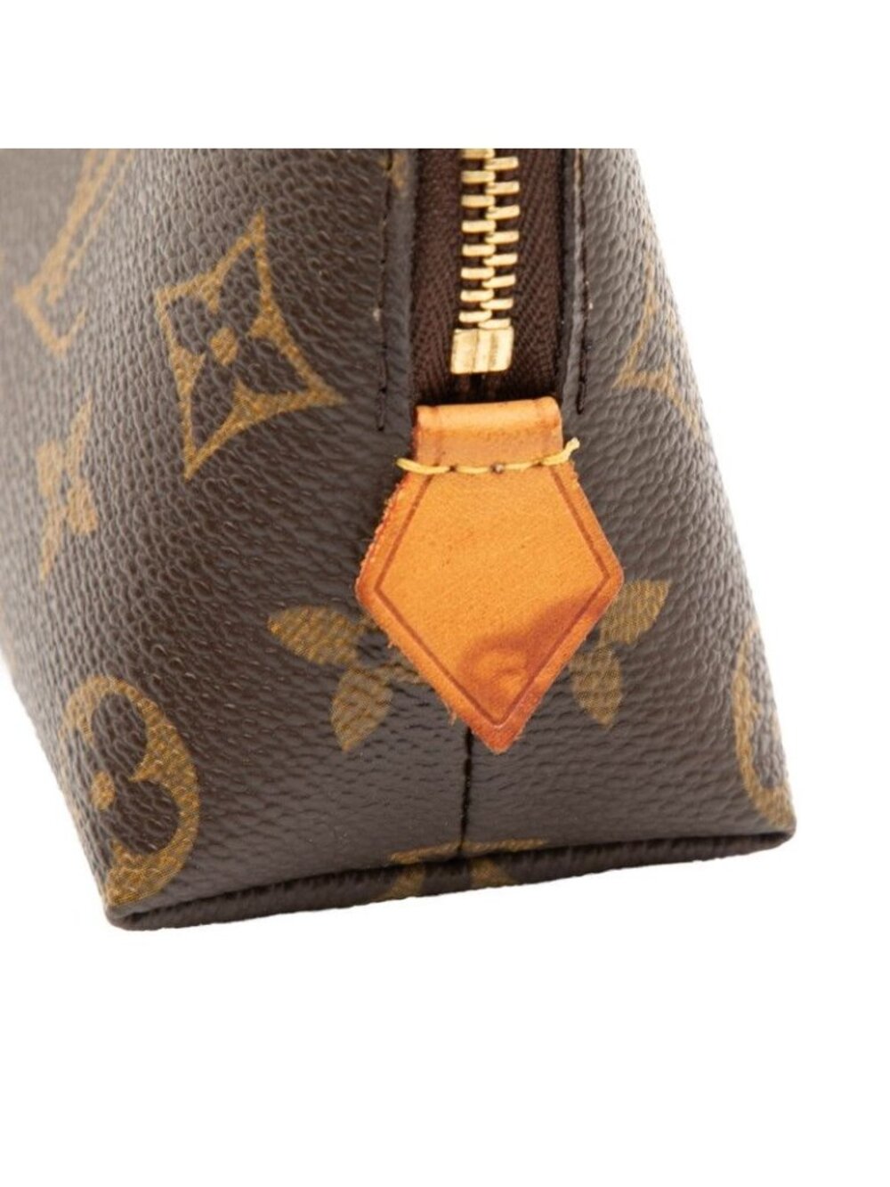 Louis Vuitton Monogram Pochette Cosmetic PM Pouch Brown Leather - Picture 4 of 7